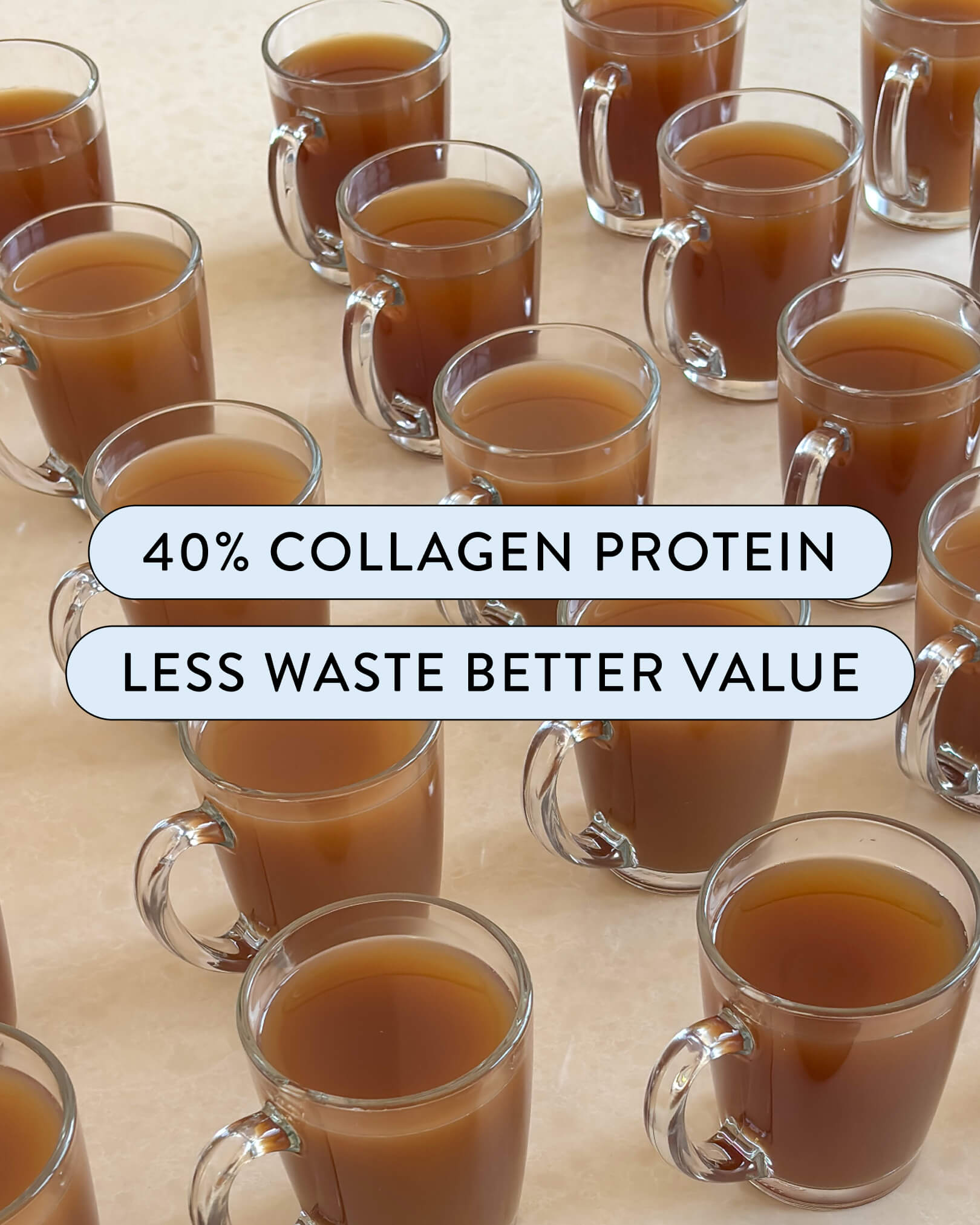 Bone broth concentrate 40% collagen protein less waste better value