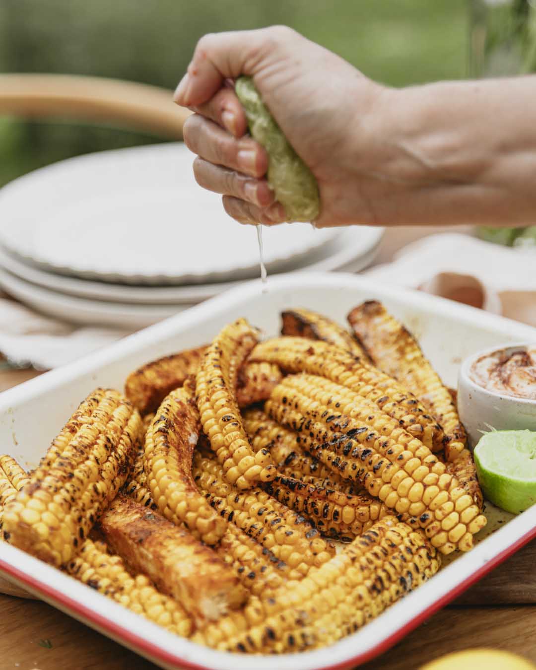 Vegetable Broth Garden Veggie | Corn Ribs with Chipotle Mayo – Nutra ...