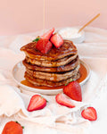 Fluffy Strawberry & Cream Pancakes