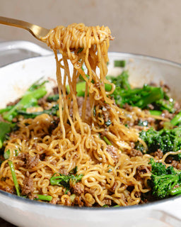 15 minute chilli beef noodles made with beef bone concentrate natural beef