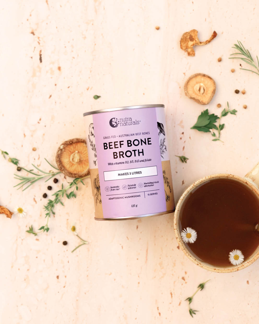 Beef Bone Broth Powder flat lay