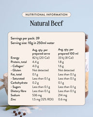 Natural beef bone broth concentrate nutritional information