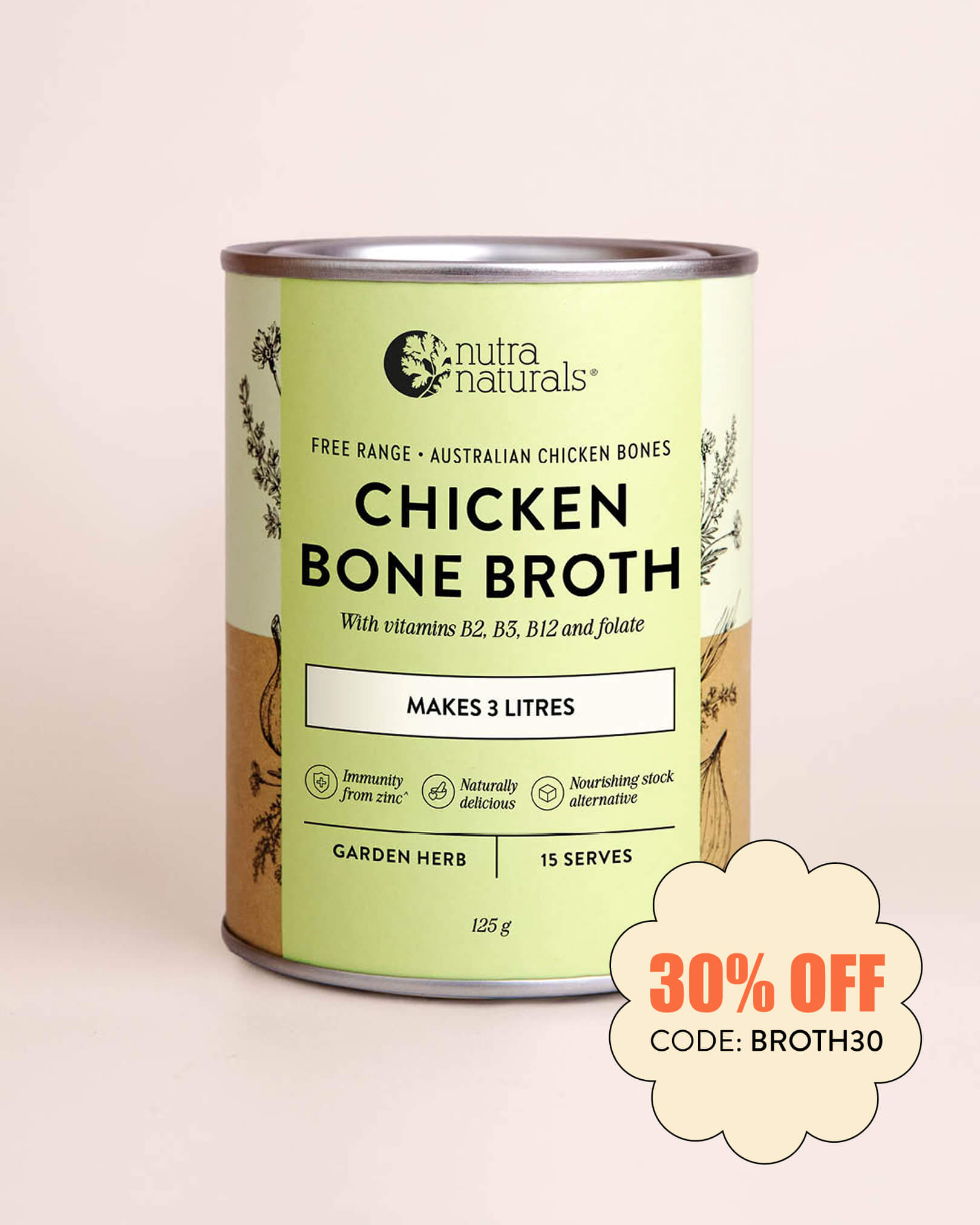 Chicken Bone Broth Garden Herb
