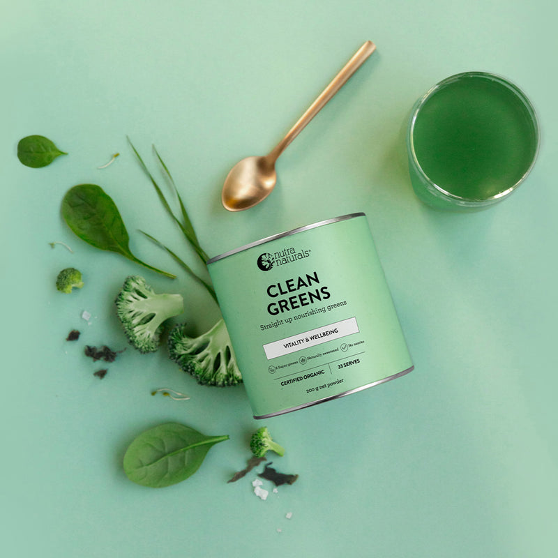 Clean Greens flat lay